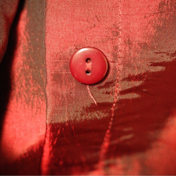 Peter Nygard Long Sleeve Blouse Red & Black with Tie Belt Size US 12 - Picture 5 of 7